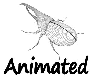 Rigged and animated crawling Hercules beetle