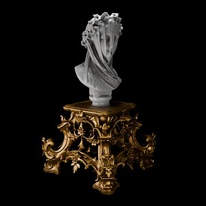 Classical Display Set - Veiled Bust and Decorative Pedestal Pack 3D model
