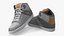 Lace-Up Textile Sneakers Light Gray