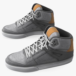 Lace-Up Textile Sneakers Light Gray model