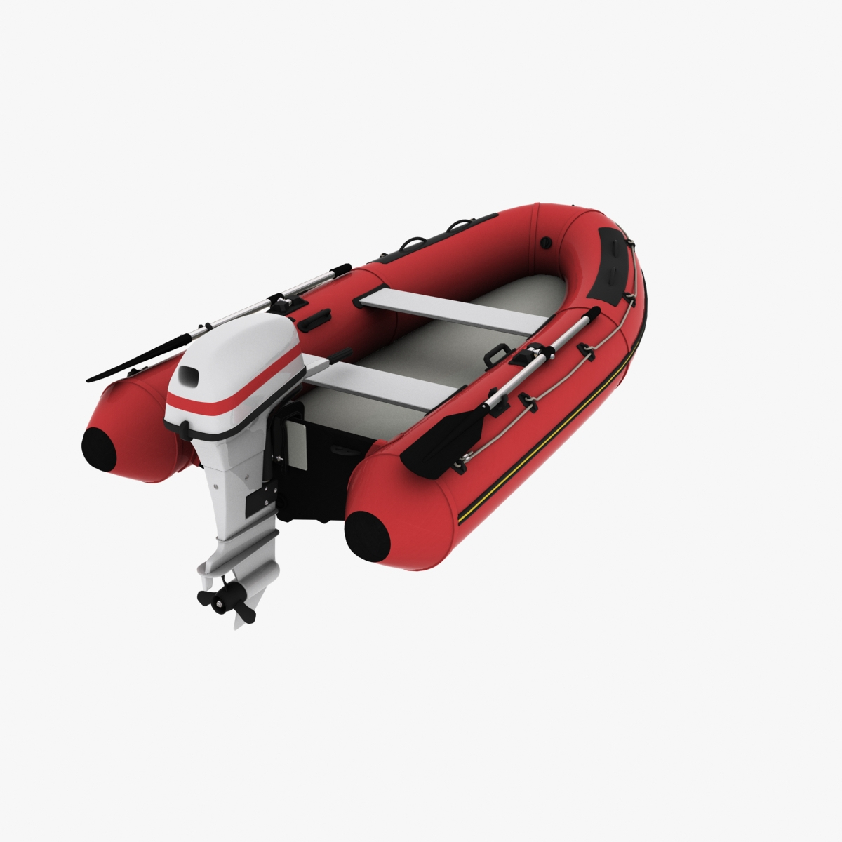 inflatable boat outboard motor 3d model