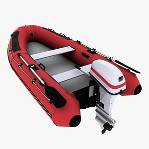 inflatable boat outboard motor 3d model