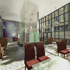 sushi restaurant aquarium 3d model