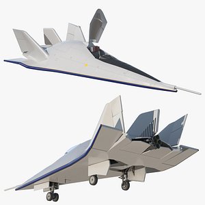 3D Advanced Tactical Air Superiority Fighter Rigged for Cinema 4D model