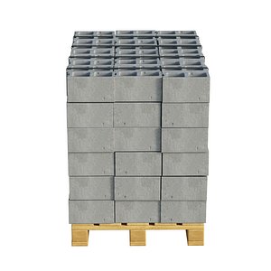 Cinder Blocks Stack On Pallet 3D model