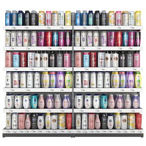 3D Shampoo Store Shelves model