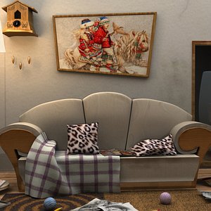 3D Indoor scene  the room scene model