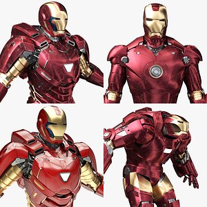 Iron Man Pack 01  4 in 1 3D model