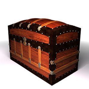 3d model antique trunk