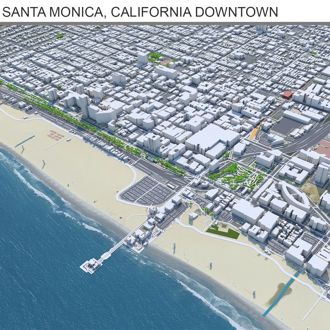 Santa Monica Downtown California USA 3D TurboSquid 1989761   Cityturbo 