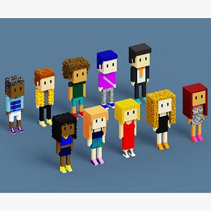3D NFT Voxel Character Collection 3D model