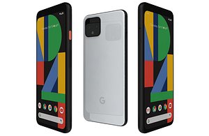 Google Pixel 4 Clearly White Low Poly model