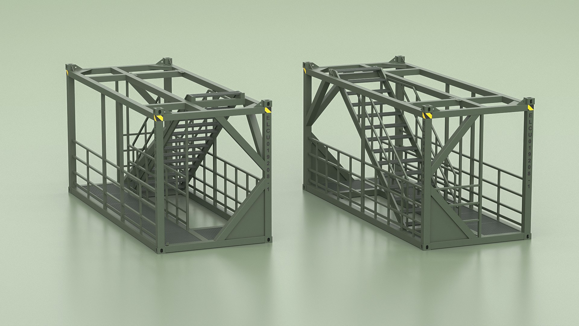 Military Container Platform With Stairs Model - TurboSquid 2433436