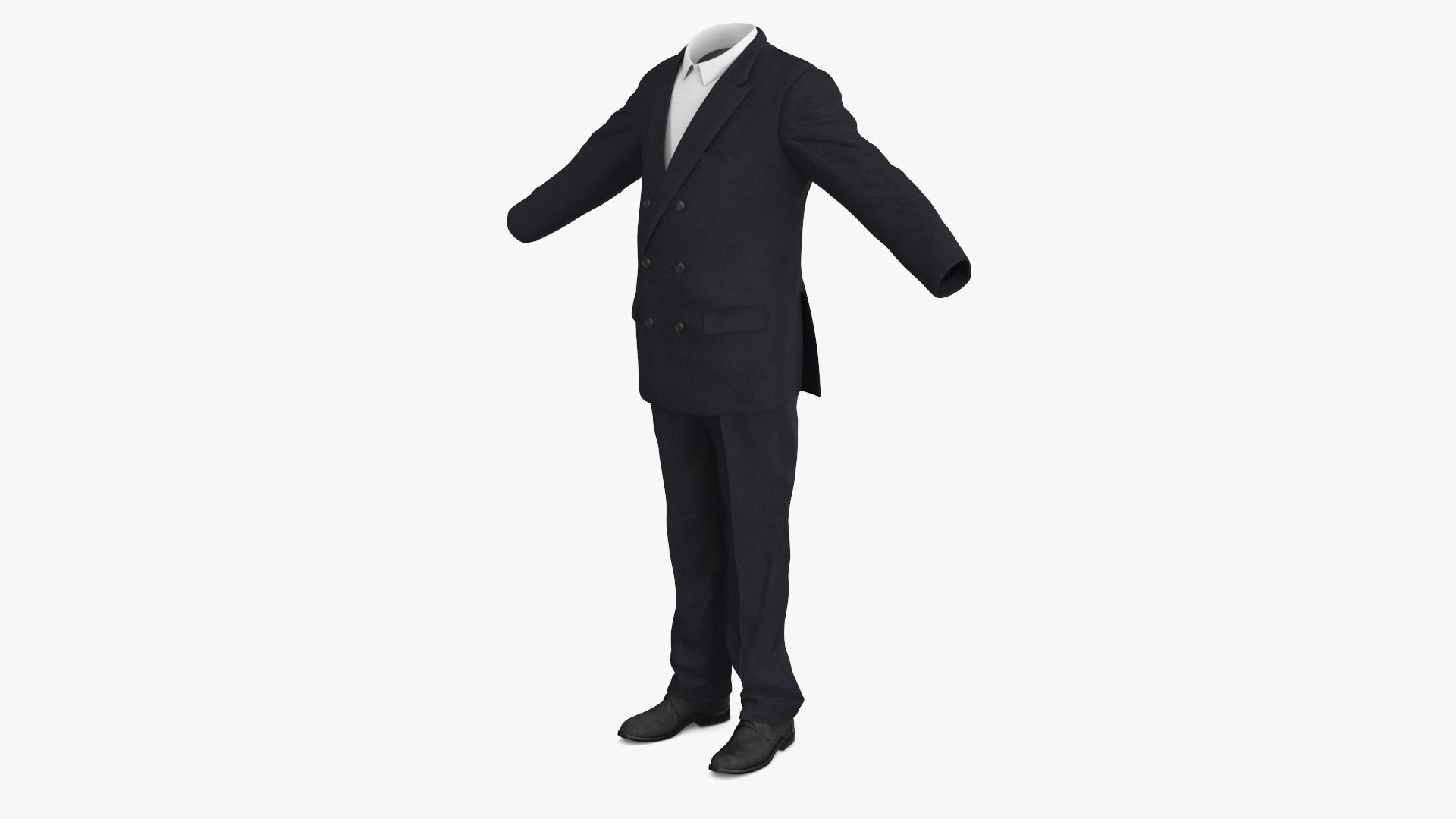Men Business Tuxedo Suits Costume 3D model preview