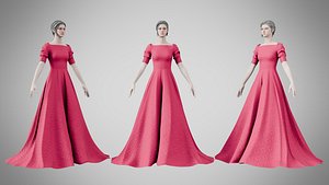 3D model Dress 50 Maroon Flush