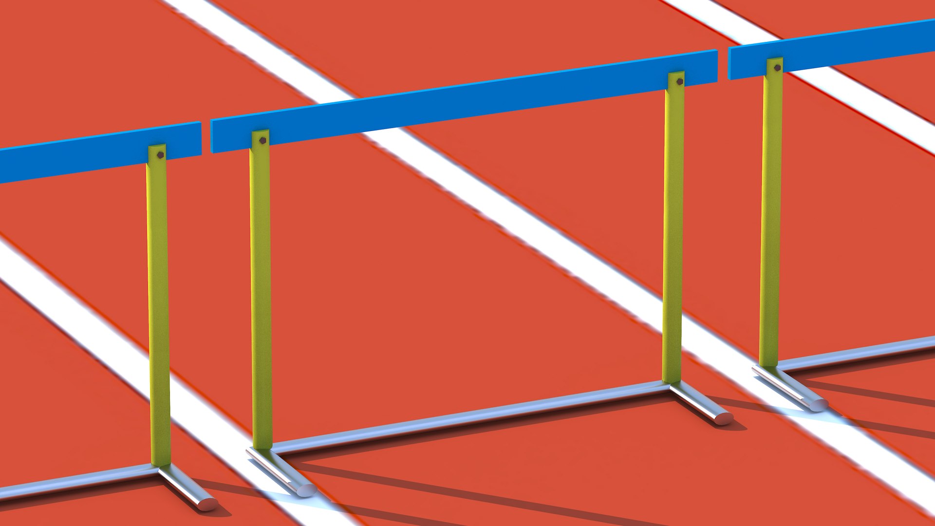 100 M Obstacle Course Track Model - TurboSquid 2271726