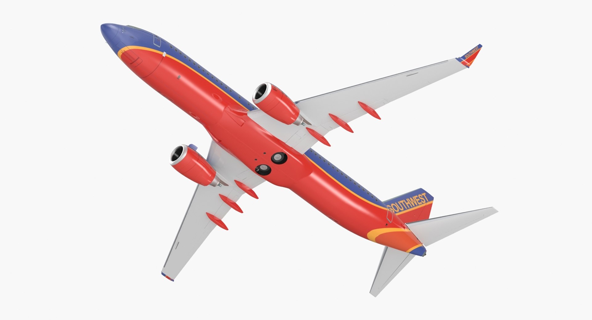 Boeing 737-800 Southwest Airlines Rigged 3D Model 3D model preview
