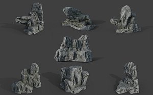 rocks cliff 3D model