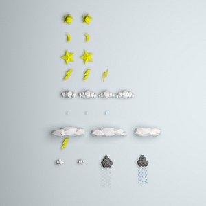 Cartoon low poly sky pack