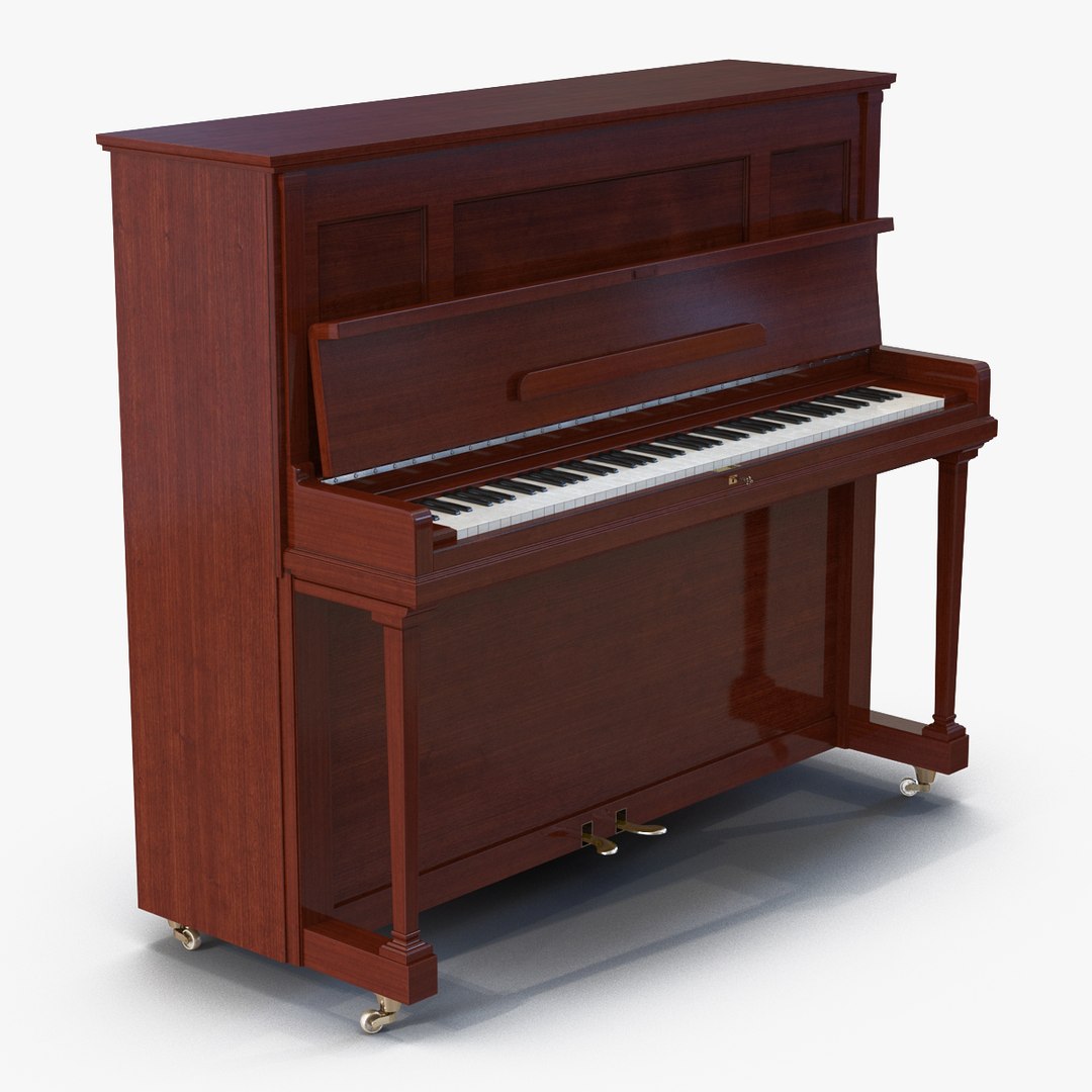 Upright Piano Rigged 3D model preview