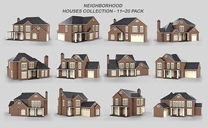 3D Neighborhood Houses Collection 11-20 Pack T4 model