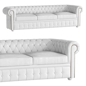 white sofa 3 ba 3D