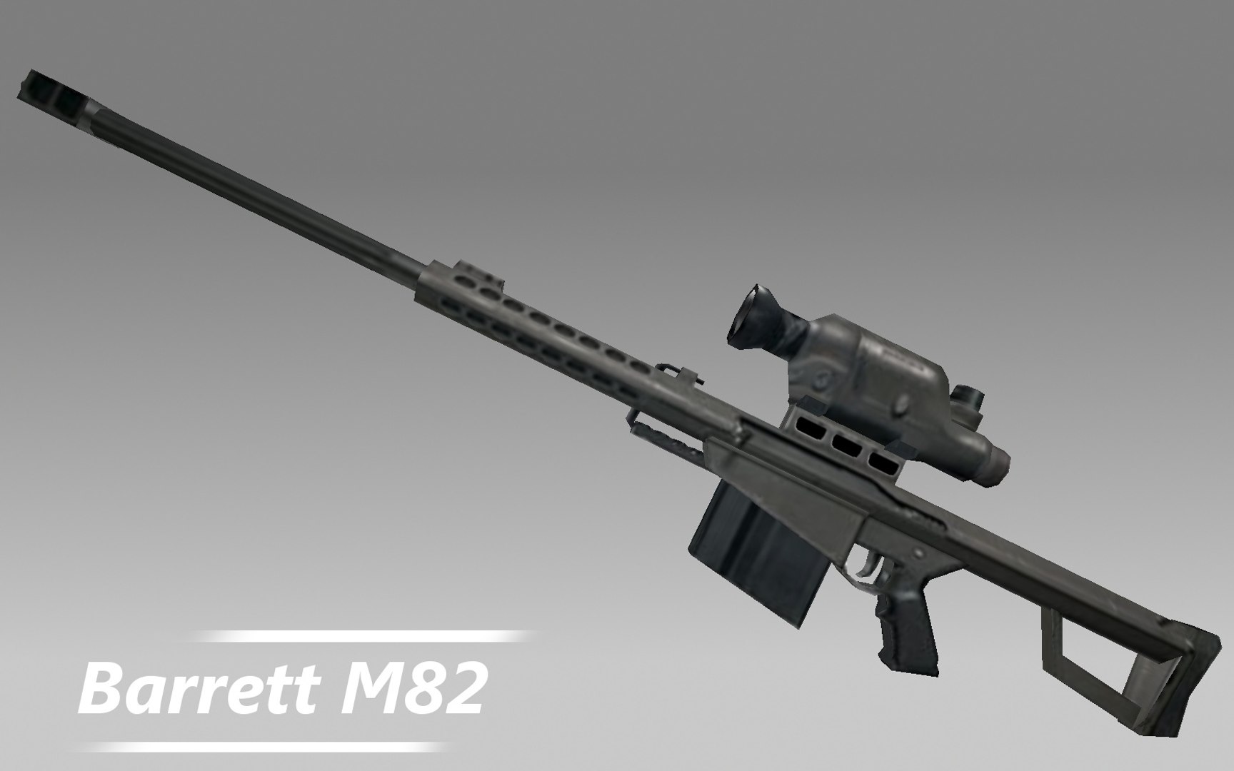 Barrett M82 Rifle Gun 3d Model