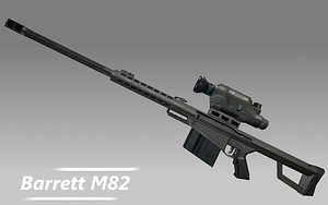 barrett m82 rifle gun 3d model