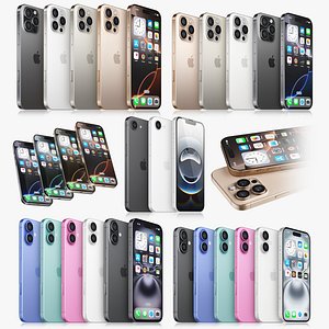 Apple iPhone 16 Collection All colors 3D model