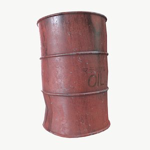 Rusty Oil Barrel 3D model