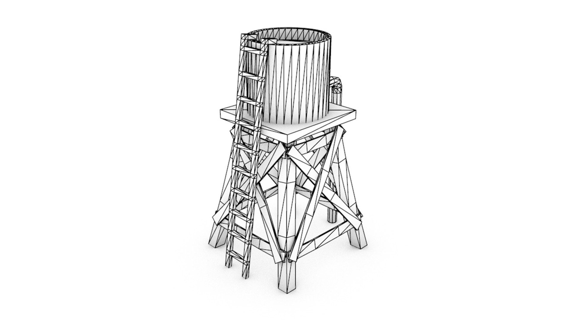 Wild West Water Tower 3d Model