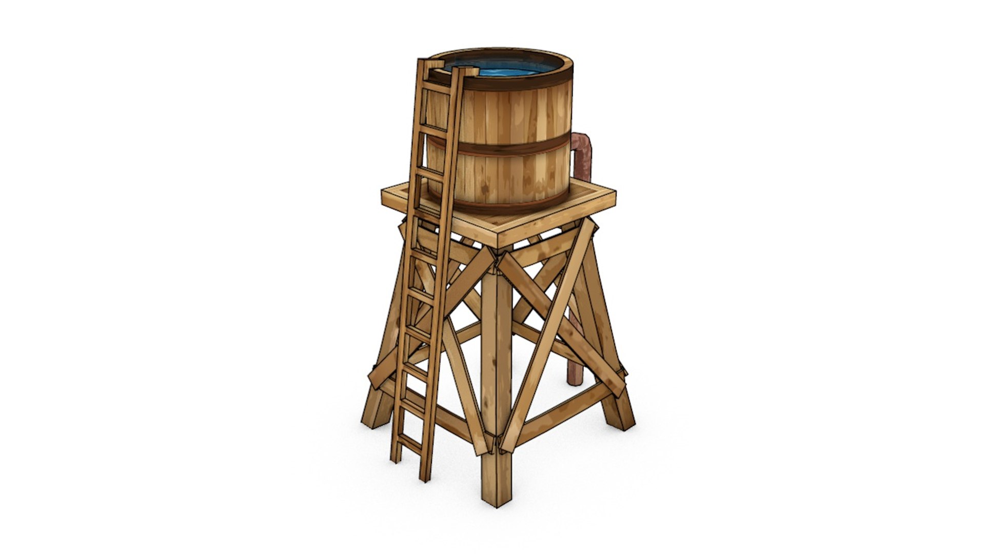 Wild West Water Tower 3d Model
