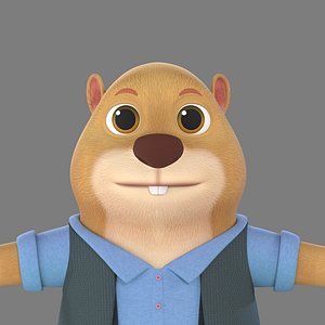 3D cartoon marmot model