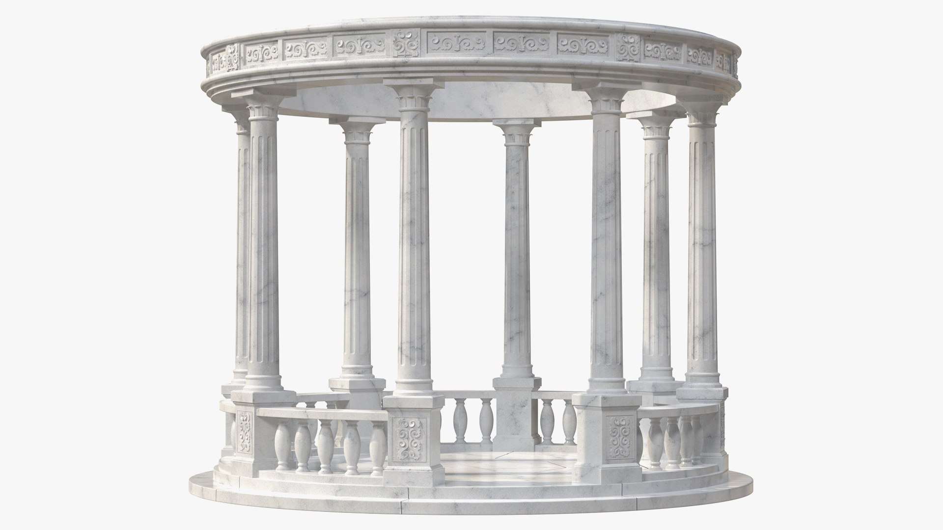 Marble Round Colonnade 3D model preview