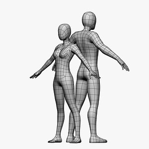 Low Poly Base Mesh-Female and Male