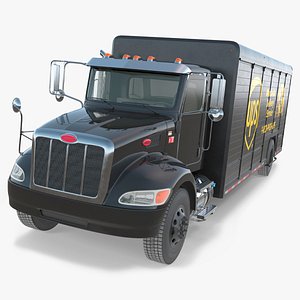 Peterbilt 337 UPS Branded Box Truck Black Simplified