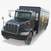 Peterbilt 337 UPS Branded Box Truck Black Simplified