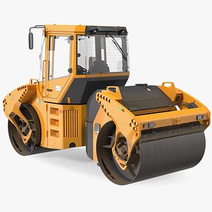 Articulated Tandem Road Roller Dusty Rigged
