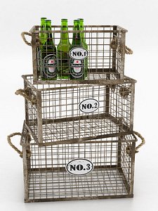 HEINEKEN Beer Bottles & Wire Baskets