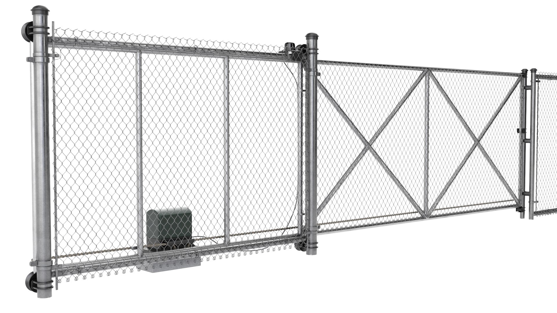 3D Fence With Automatic Gate - TurboSquid 2318218