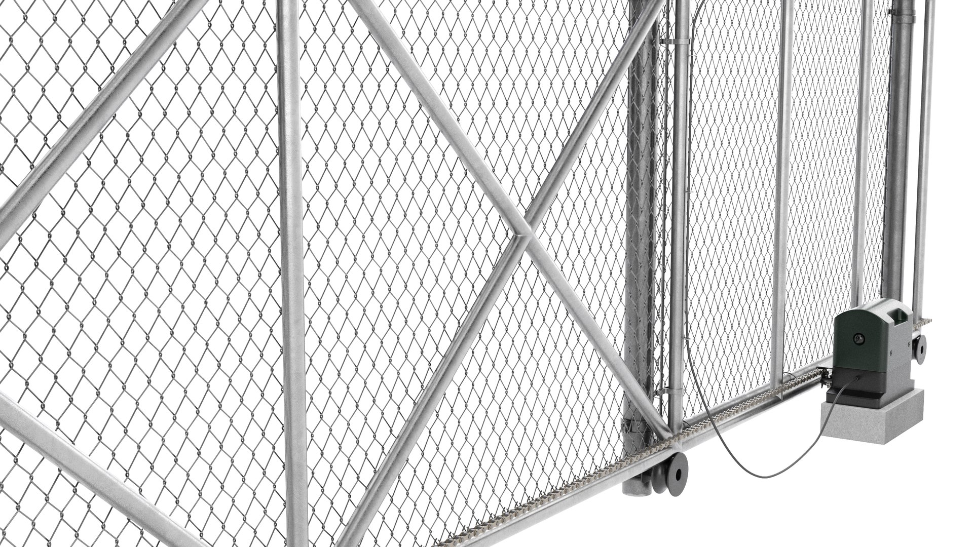 3D Fence With Automatic Gate - TurboSquid 2318218