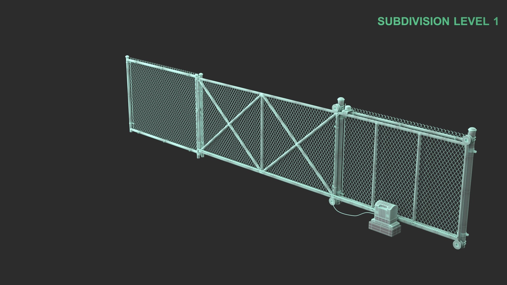 3D Fence With Automatic Gate - TurboSquid 2318218