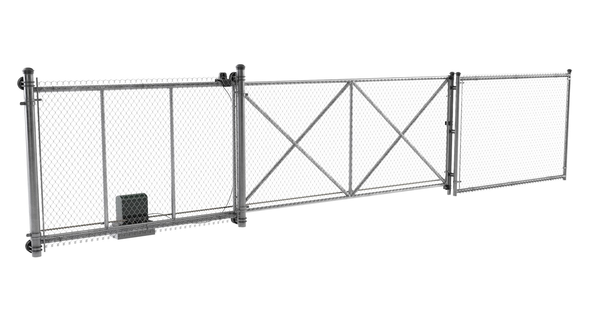3D Fence With Automatic Gate - TurboSquid 2318218