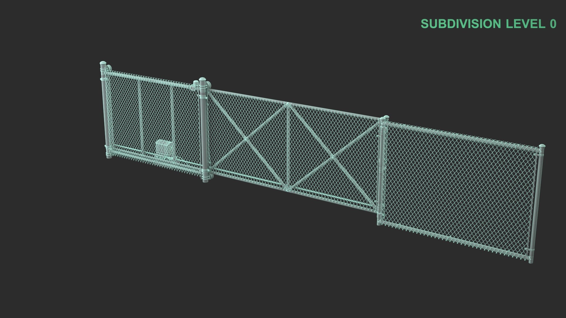 3D Fence With Automatic Gate - TurboSquid 2318218