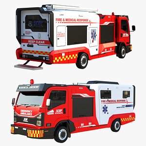 3D Emergency Fire and Medical Response Truck model