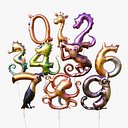 Cartoon Animal-Numbers Bundle