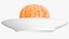 3D Peeled Tangerine Fruit on White Plate