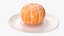 3D Peeled Tangerine Fruit on White Plate