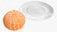 3D Peeled Tangerine Fruit on White Plate