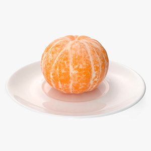 Peeled Tangerine Fruit on White Plate